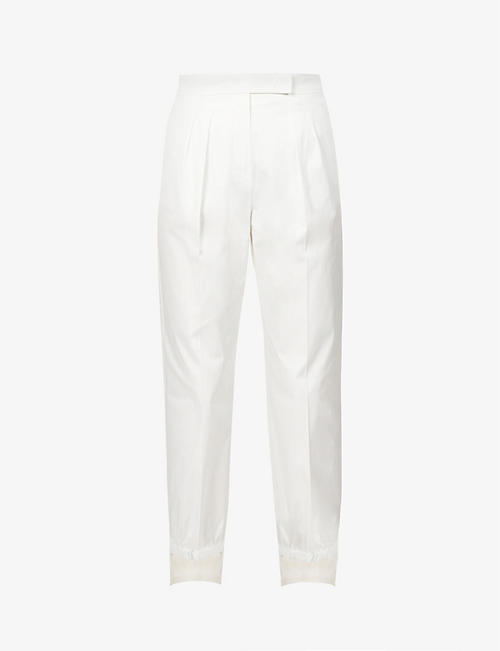 MAX MARA: Filly straight-leg mid-rise stretch-cotton trousers