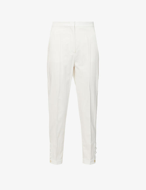 MAX MARA ELEGANTE: Nausica tapered mid-rise stretch-cotton trousers