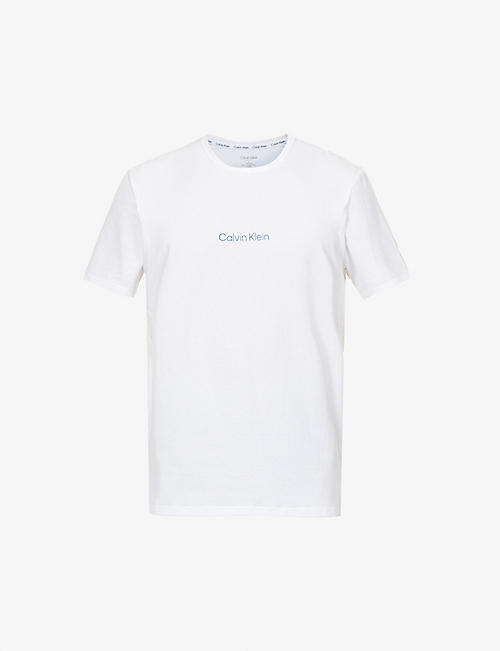 CALVIN KLEIN: Logo-embroidered stretch cotton and recycled polyester-blend T-shirt