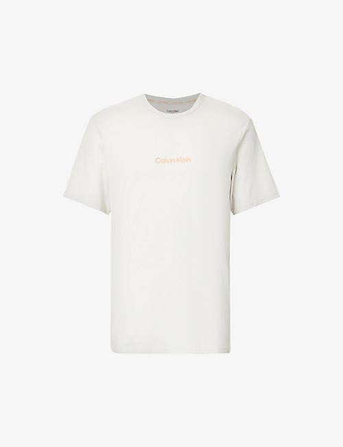 CALVIN KLEIN: Logo-print cotton-blend T-shirt