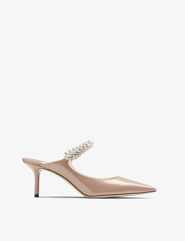 Bing 65 crystal-embellished patent-leather heeled mules