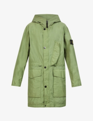 STONE ISLAND - Naslan Light Watro logo-badge woven parka jacket