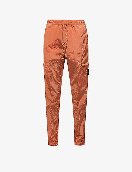 STONE ISLAND: Brand-patch slim-fit tapered shell cargo trousers