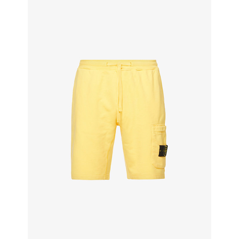 Save 25% Mens Shorts Stone Island Shorts Stone Island Cotton Logo Patch Mid-rise Cargo Shorts in Yellow for Men 