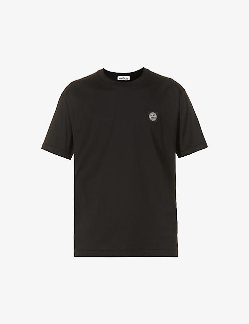 STONE ISLAND: Compass logo-patch cotton T-shirt