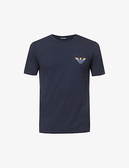 EMPORIO ARMANI: Eagle-print stretch-cotton T-shirt