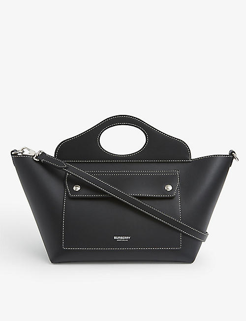 BURBERRY: Pocket small leather tote bag