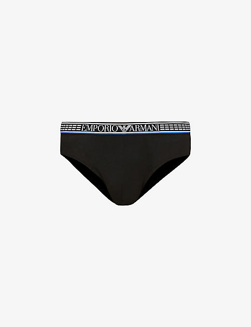 EMPORIO ARMANI: Pack of three branded-waistband stretch-woven briefs