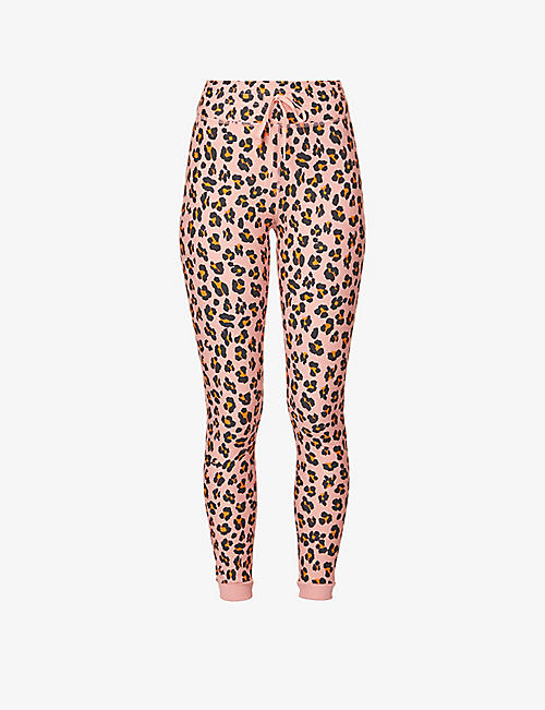 THE UPSIDE: Mid-rise animal-print stretch-jersey leggings