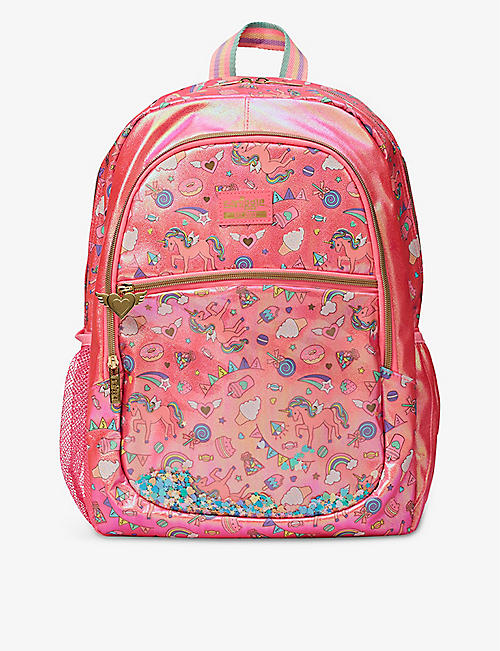 SMIGGLE: Fiesta graphic-print pearlescent-finish woven backpack