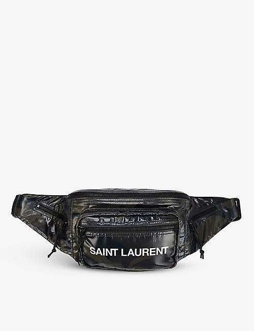 SAINT LAURENT: Camo-print zipped shell cross-body bag