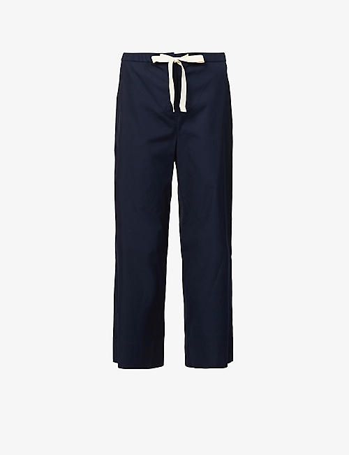 S MAX MARA: Bronzo relaxed-fit wide-leg cotton-poplin trousers