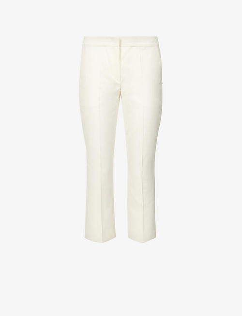 SPORTMAX: Murano corset-waist cotton-twill trousers