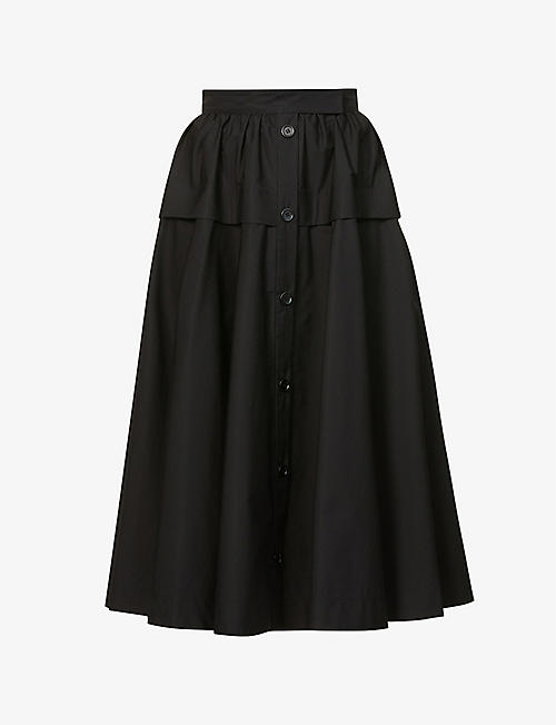 SPORTMAX: Boemia overlay-detail cotton maxi skirt