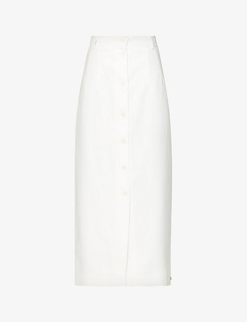 SPORTMAX: High-rise woven midi skirt