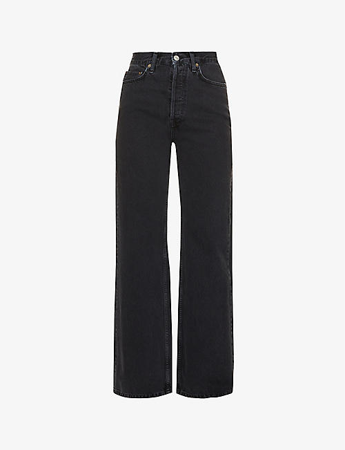 RE/DONE: 70s high-rise slim-fit wide-leg jeans