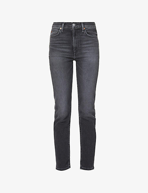RE/DONE: 70s high-rise straight-leg stretch-denim jeans