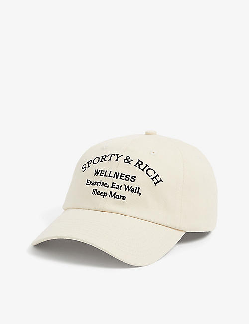 SPORTY & RICH：Wellness Studio 刺绣帆布棒球帽