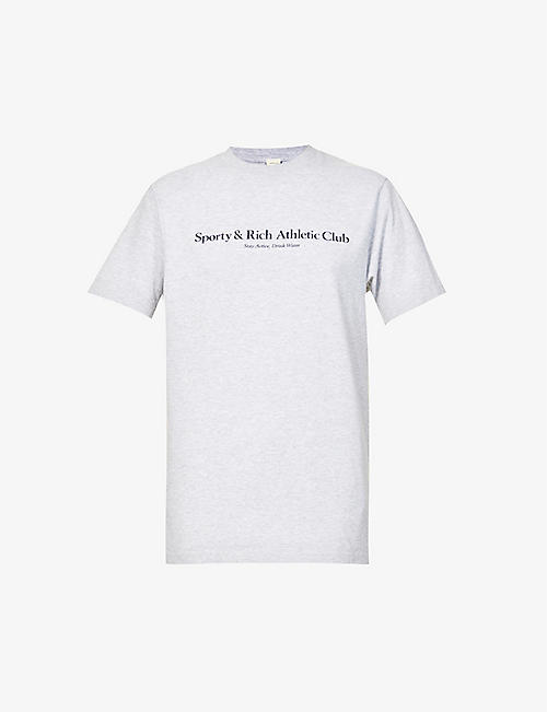 SPORTY & RICH: Athletic Club branded-print cotton T-shirt