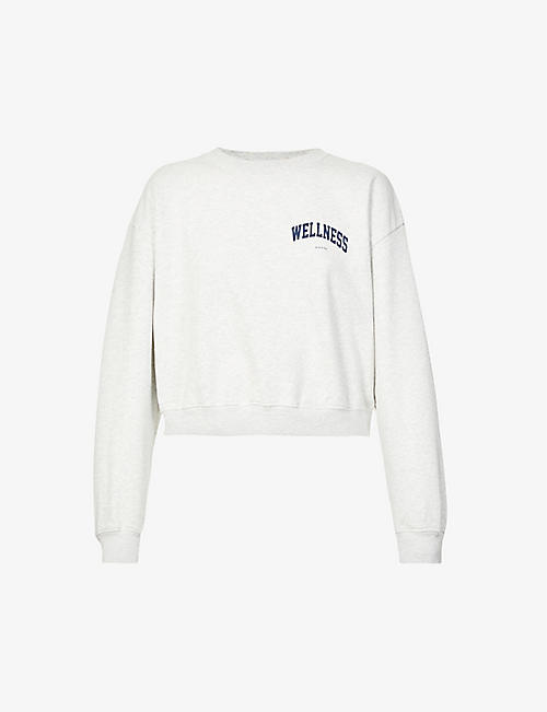 SPORTY & RICH: Ivy graphic-print cotton-jersey sweatshirt