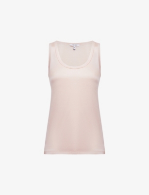 Reiss Womens Nude Riley Round-neck Silk-blend Vest Top