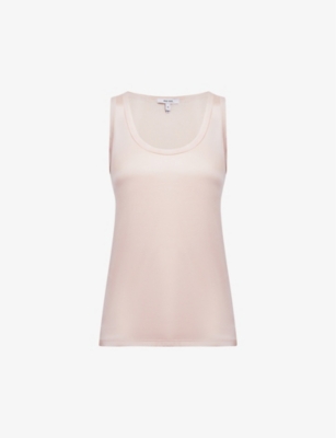 Reiss Womens Nude Riley Round-neck Silk-blend Waistcoat Top