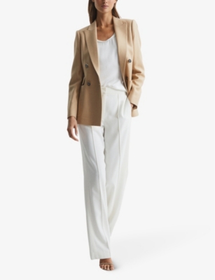 Shop Reiss Women's White Riley Round-neck Silk-blend Vest Top