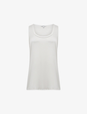 REISS: Riley round-neck silk-blend vest top