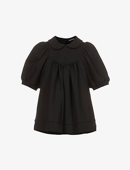 SIMONE ROCHA: Puff-sleeved collared stretch-woven top