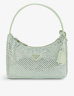 PRADA Re Edition mini crystal embellished satin shoulder bag Selfridges