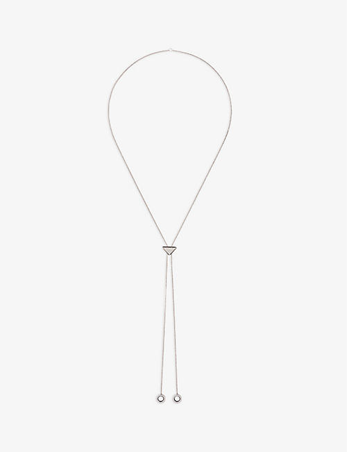 PRADA: AirPods Pro-holder crystal and silver-toned brass necklace