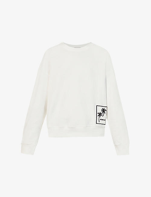 MONCLER: Moncler x 8 Moncler Palm Angels brand-print cotton-jersey sweatshirt