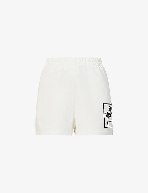 MONCLER: Moncler x 8 Moncler Palm Angels brand-print cotton-jersey shorts