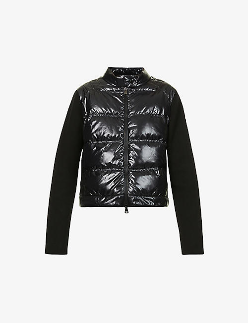 MONCLER: High-neck shell and cotton-knit cardigan