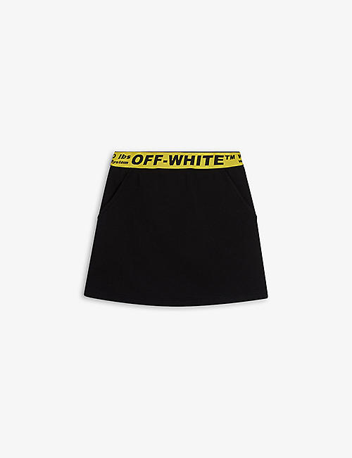 OFF-WHITE C/O VIRGIL ABLOH: Logo-print waistband cotton skirt 4-10 years