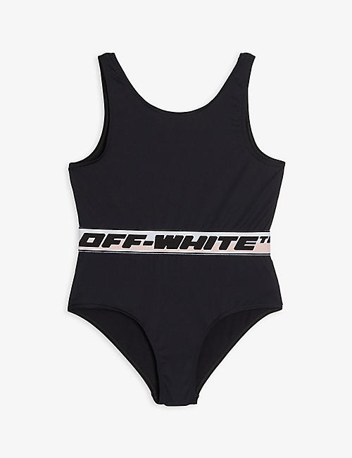 OFF-WHITE C/O VIRGIL ABLOH：徽标图案印花软壳面料泳装 4-10 岁