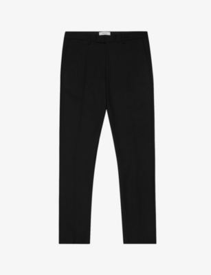 Reiss Mens Black Eastbury Slim-fit Straight Stretch-cotton Trousers