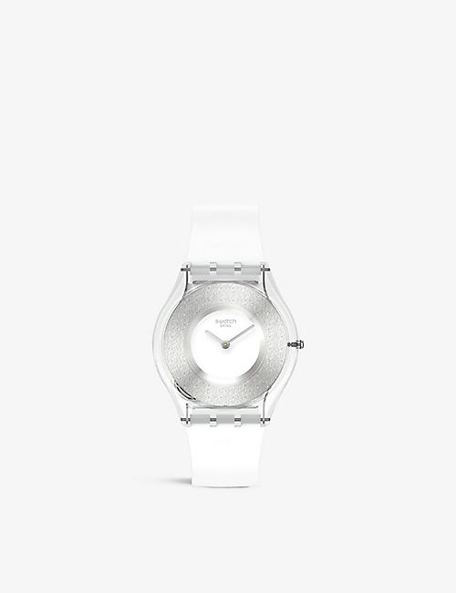 SWATCH: SS08K108 Magi White silicone quartz watch