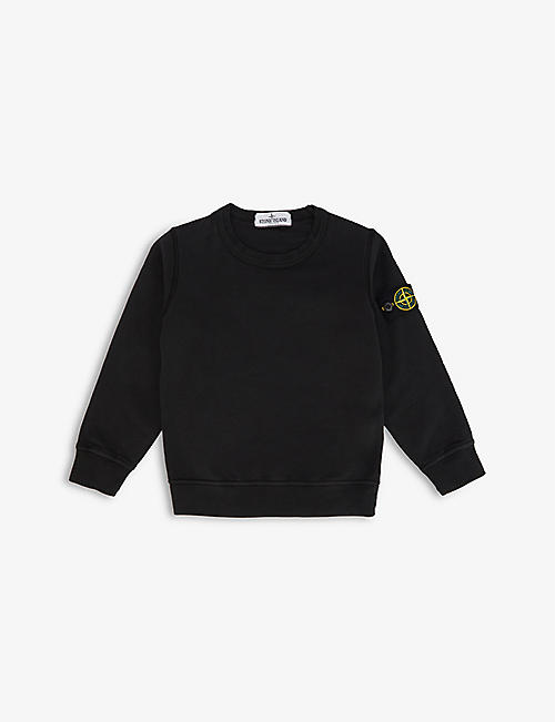 STONE ISLAND: Brand-patch cotton sweatshirt 4-14 years