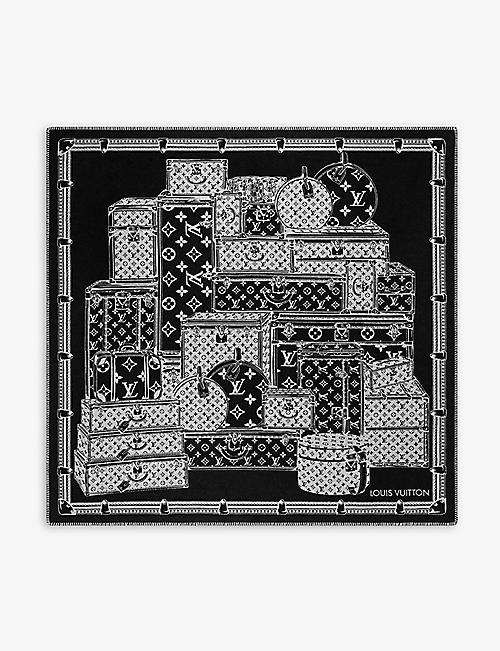 LOUIS VUITTON: Let’s Go monogram-print cashmere, silk, and wool-blend blanket 140cm x 140cm