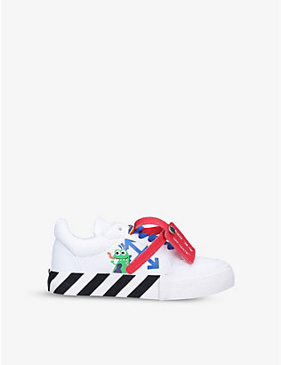 OFF-WHITE C/O VIRGIL ABLOH: Arrows Monster vulcanised leather low-top trainers 7-9 years