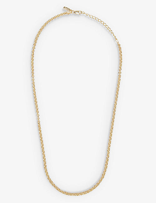EDGE OF EMBER: Mini Rolo 18ct yellow gold-plated recycled sterling silver necklace
