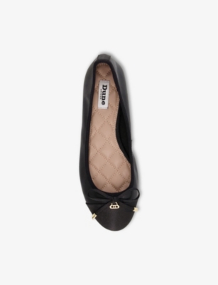 dune leopard print ballet pumps