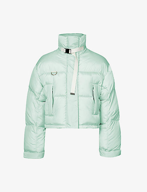 SHOREDITCH SKI CLUB: Laurel high-neck recycled-shell puffer jacket