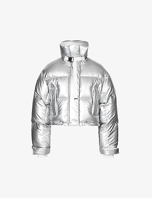 SHOREDITCH SKI CLUB: Laurel high-neck shell puffer jacket