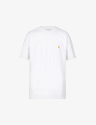 Carhartt Chase Brand-embroidered Cotton-jersey T-shirt In White