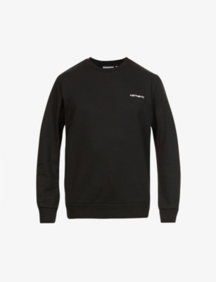 Script brand-embroidered cotton-blend jersey sweatshirt