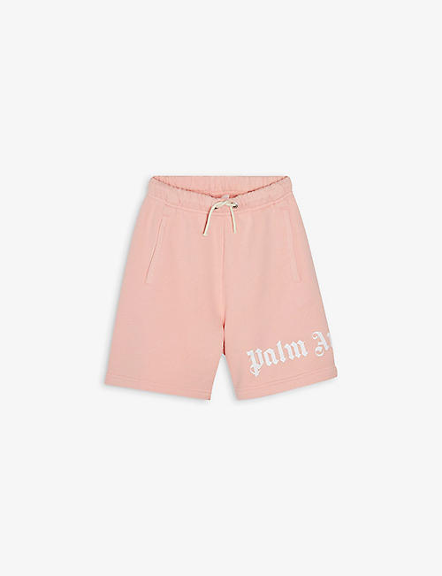 PALM ANGELS: Brand-print relaxed-fit cotton shorts 4-10 years