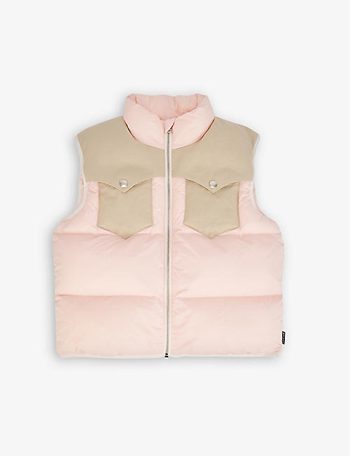 PALM ANGELS: Logo-print quilted shell gilet 10-12 years