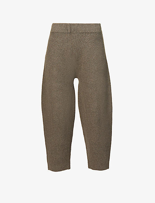 LAUREN MANOOGIAN: Rolled-hem wide-leg tapered cotton-blend trousers
